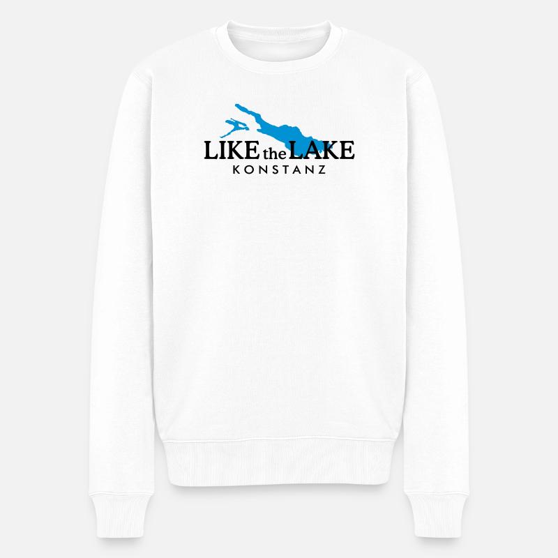 Like the Lake - Konstanz am Bodensee - Männer Premium Bio Pullover - Weiß