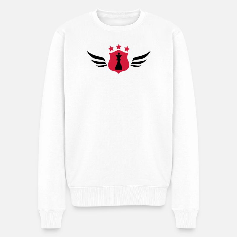 Chess / Echecs / Stratégie / Dames / Geek - Pull Premium bio Homme - blanc