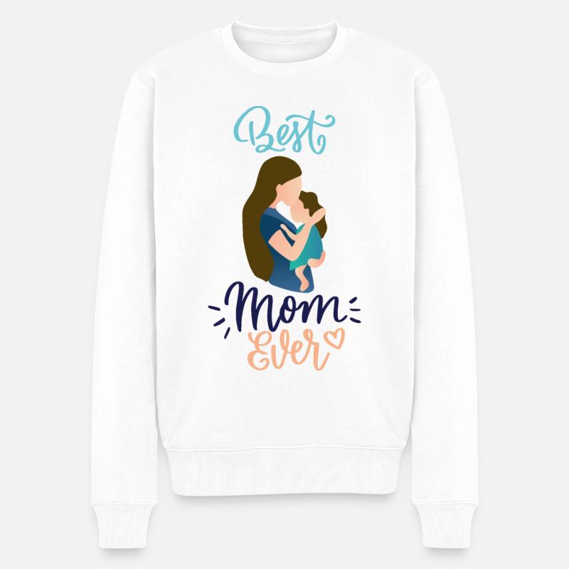 Best mom ever - Männer Premium Bio Pullover - Weiß