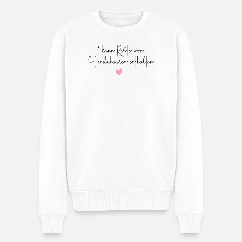 Hund Hundehaar lustiger Hunde Spruch Geschenk - Männer Premium Bio Pullover - Weiß