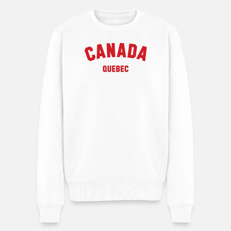 QUEBEC, Canada Kanada - Männer Premium Bio Pullover - Weiß