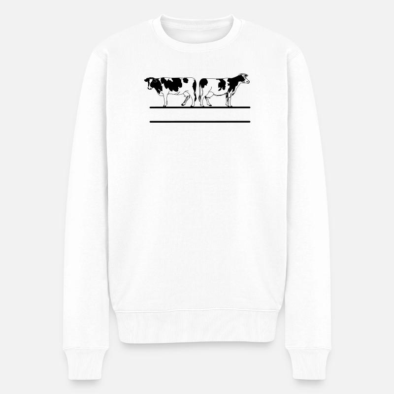 Monogramme de vache transparent - Pull Premium bio Homme - blanc