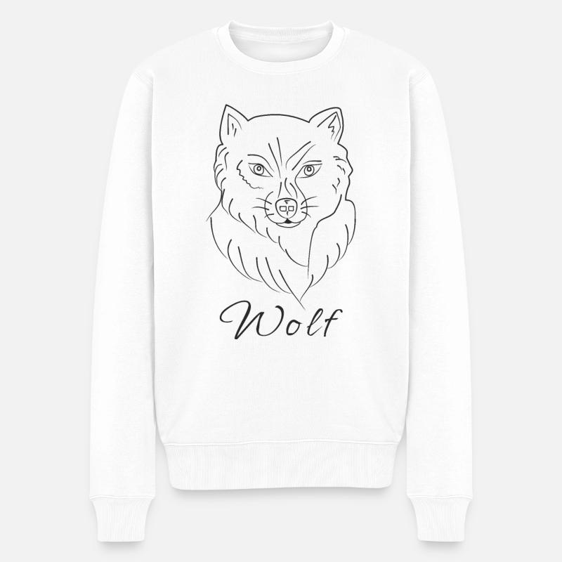 Visage de loup - Pull Premium bio Homme - blanc