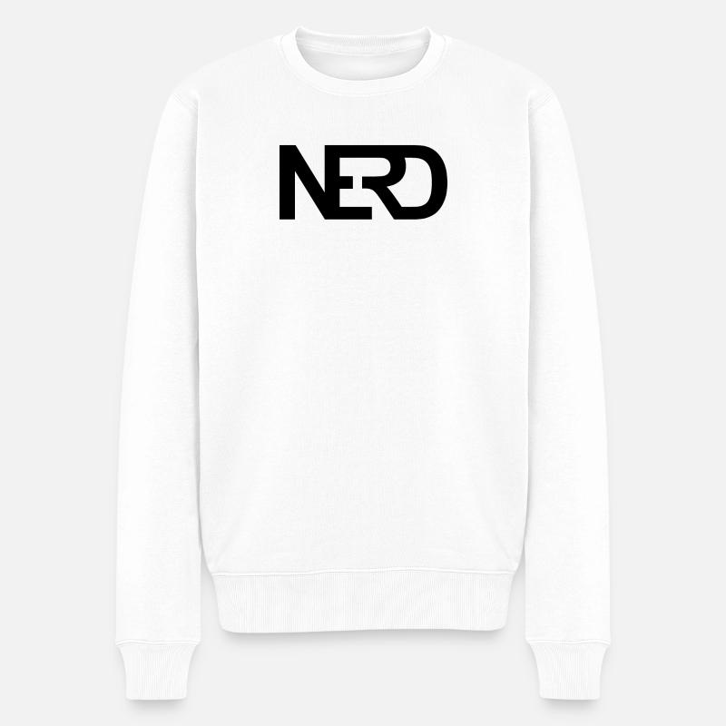 Nerd - Männer Premium Bio Pullover - Weiß