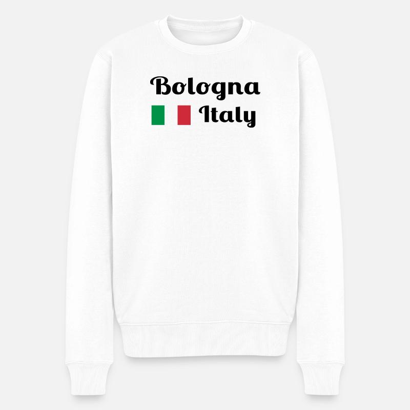 Bologna, Italien - Stilvolle Drucke - Männer Premium Bio Pullover - Weiß