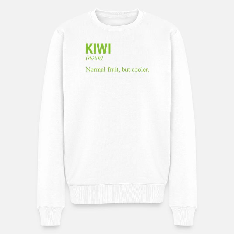 KIWI - Männer Premium Bio Pullover - Weiß
