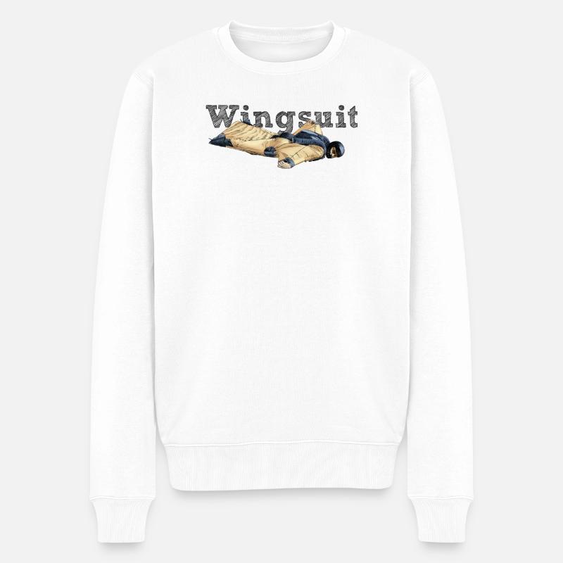 Wingsuit - Männer Premium Bio Pullover - Weiß