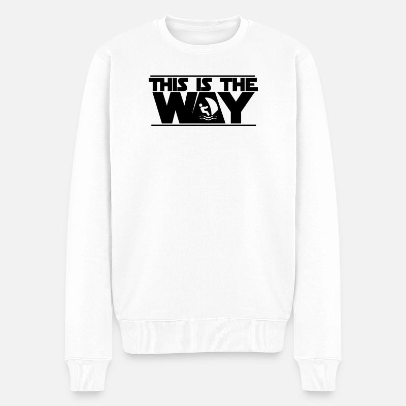 Das ist der Weg, Windsurfen! - Männer Premium Bio Pullover - Weiß