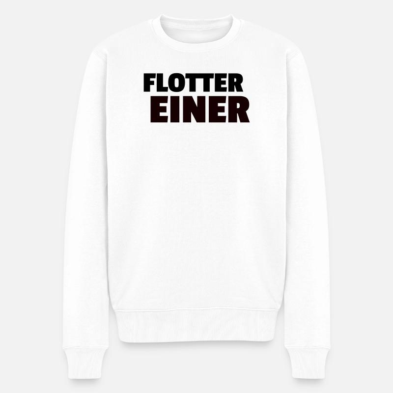 flotter einer - Männer Premium Bio Pullover - Weiß