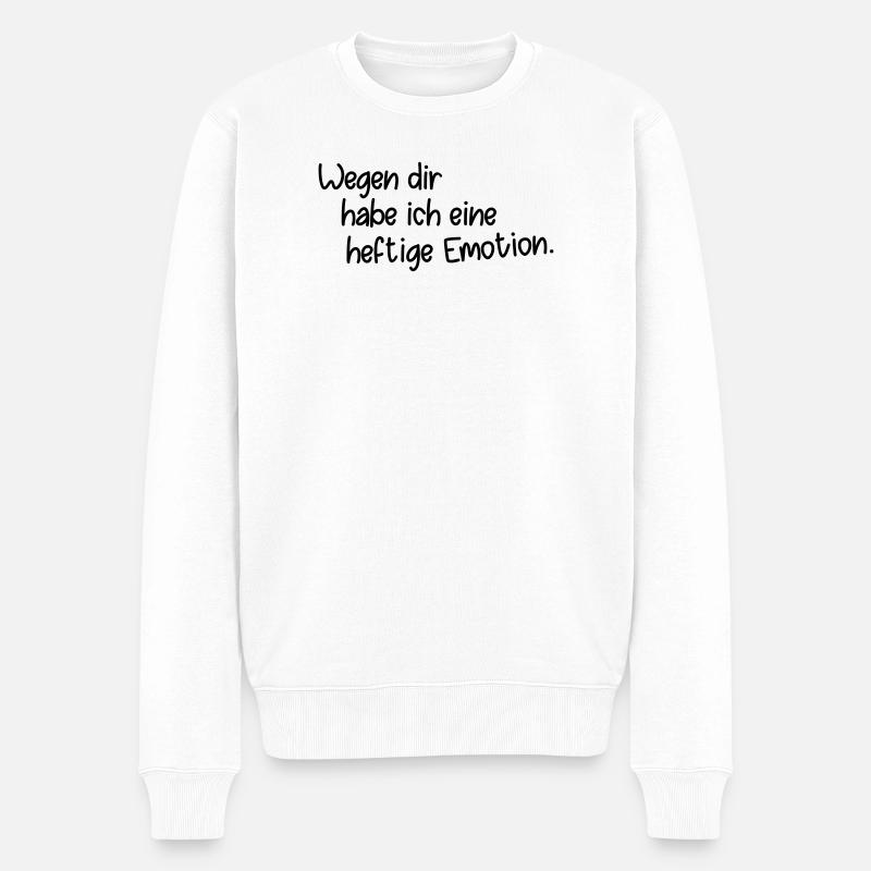 Emotion - Männer Premium Bio Pullover - Weiß