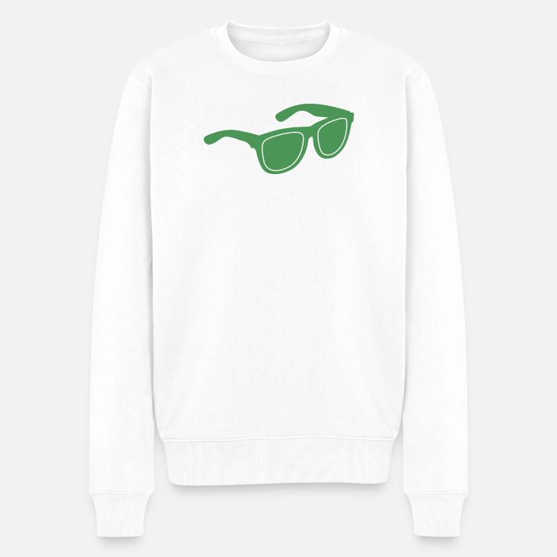Lunettes de soleil vertes Graphique - Pull Premium bio Homme - blanc