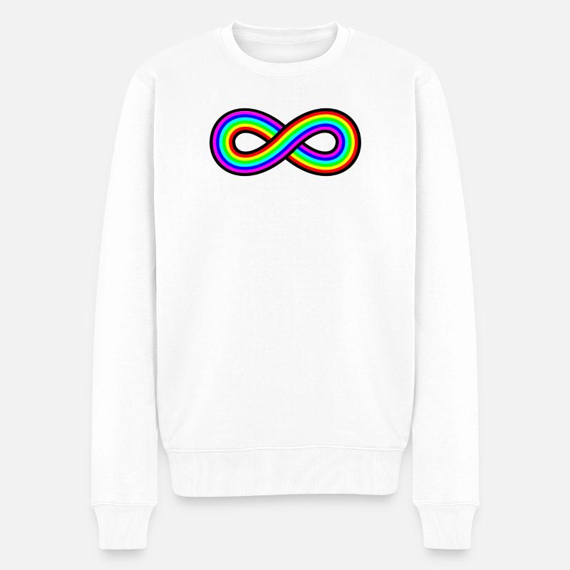 Autismus Regenbogen Unendlichkeit - Männer Premium Bio Pullover - Weiß