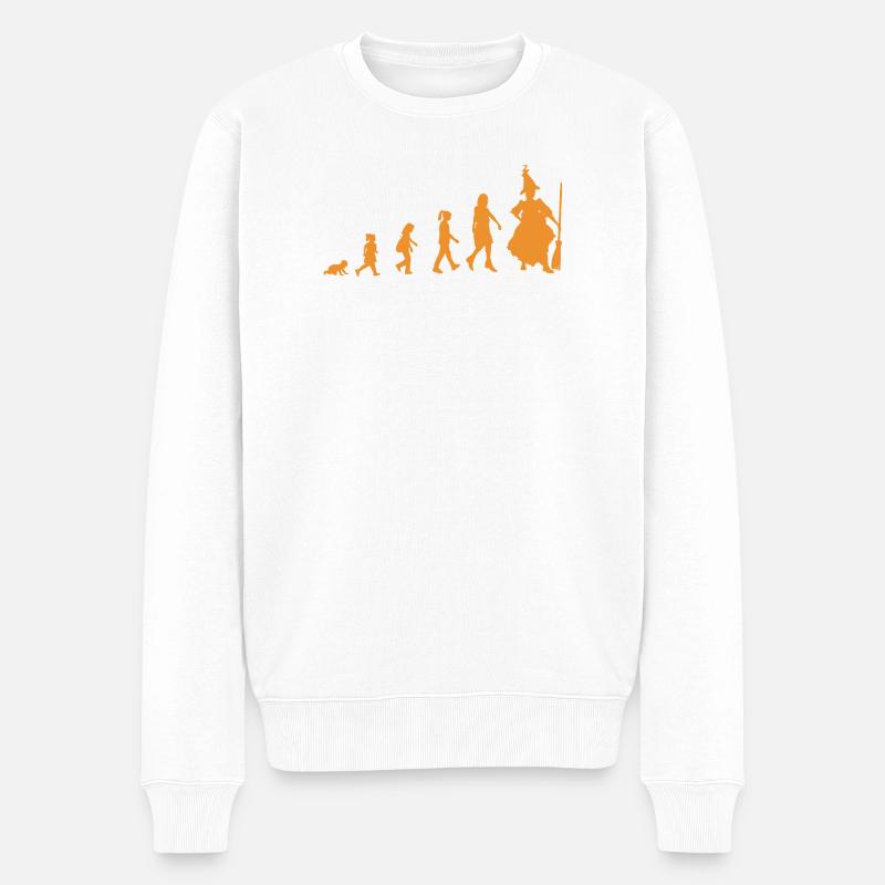Entwicklung zur Hexe - Männer Premium Bio Pullover - Weiß