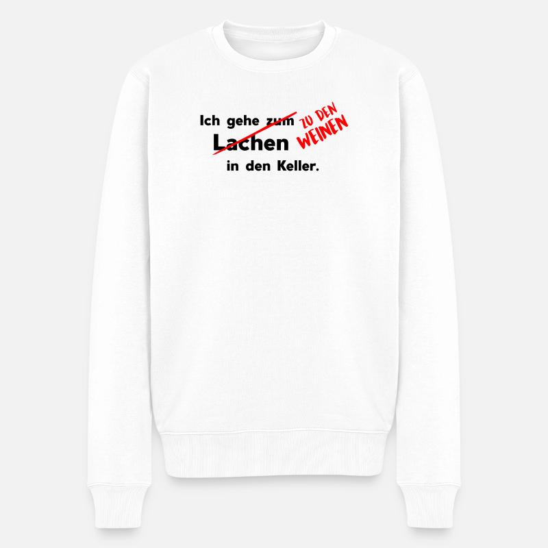 In den Keller - Männer Premium Bio Pullover - Weiß