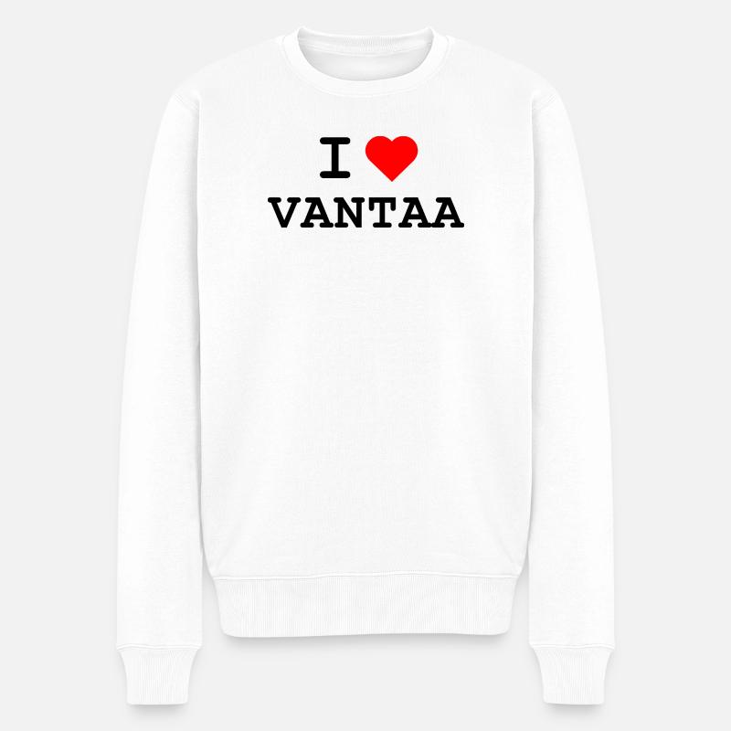 Ich liebe Vantaa - I love Vantaa - Männer Premium Bio Pullover - Weiß