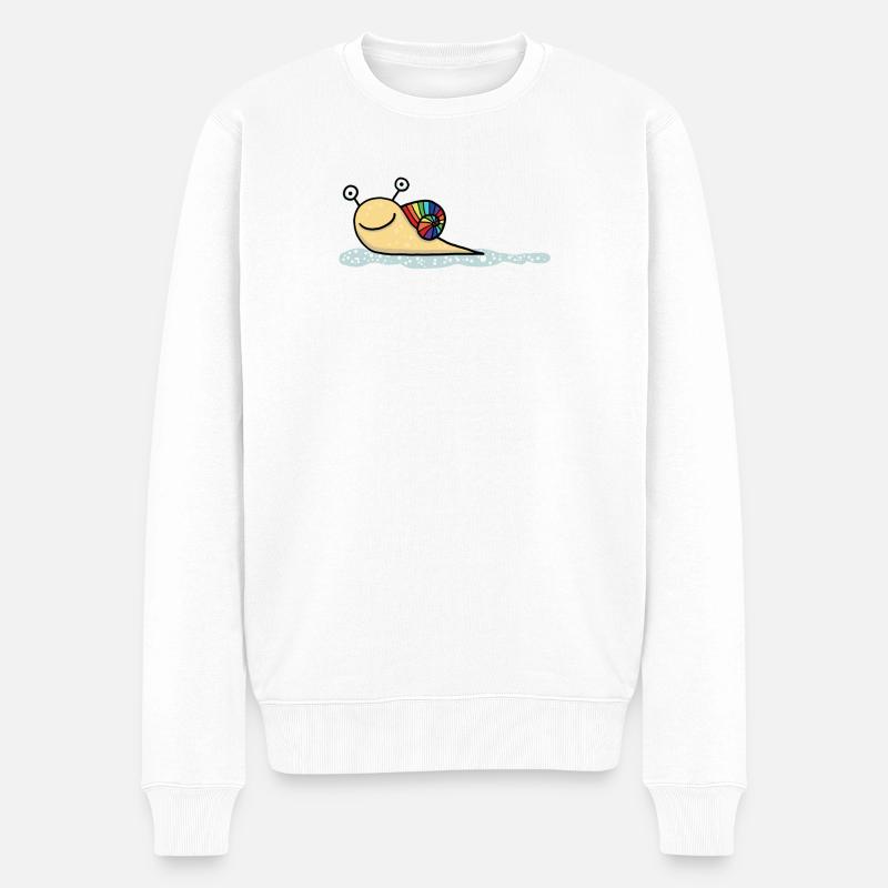 Escargot arc-en-ciel - Pull Premium bio Homme - blanc