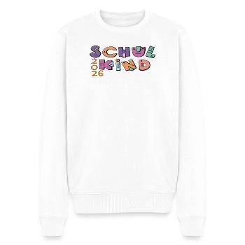 Schulkind 2026  Bunte Buchstaben - Männer Premium Bio Pullover - Weiß - Vorne - Thijin (182cm)