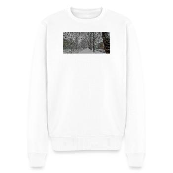 Winterallee im Schneefall - Männer Premium Bio Pullover - Weiß - Vorne - Thijin (182cm)