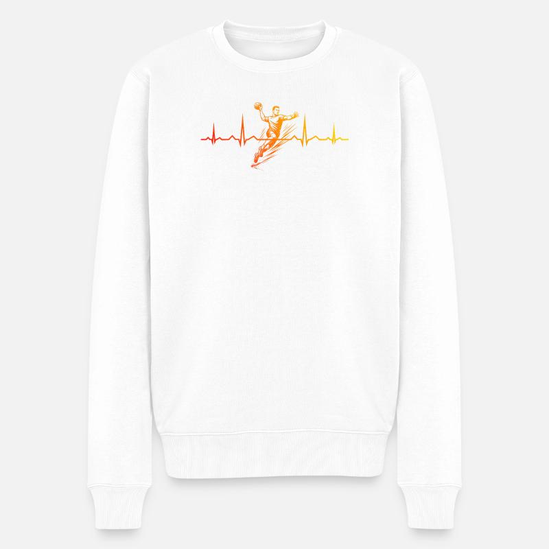 Klare Handball Botschaft für Männer - Männer Premium Bio Pullover - Weiß