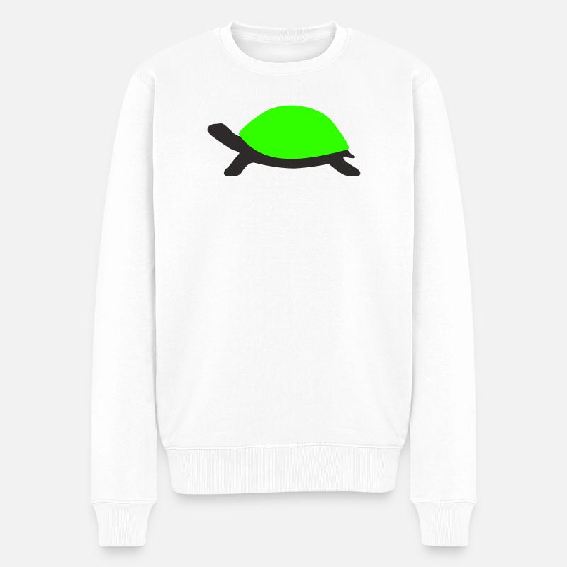 Gezeichnete Schildkröte  - Männer Premium Bio Pullover - Weiß