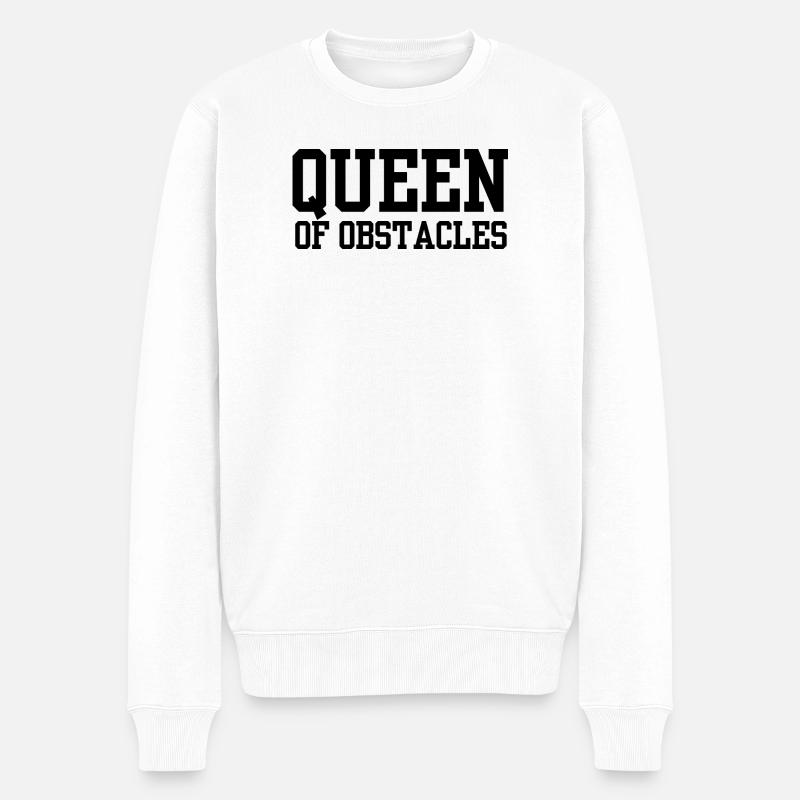 Queen of Obstacles - Männer Premium Bio Pullover - Weiß