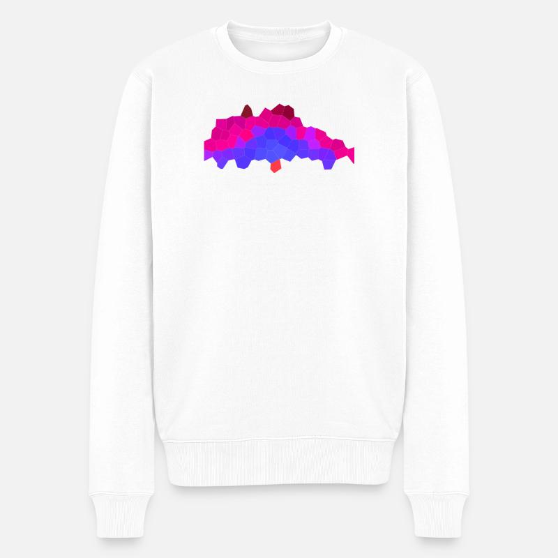 Berry Neon Horizon - Pull Premium bio Homme - blanc