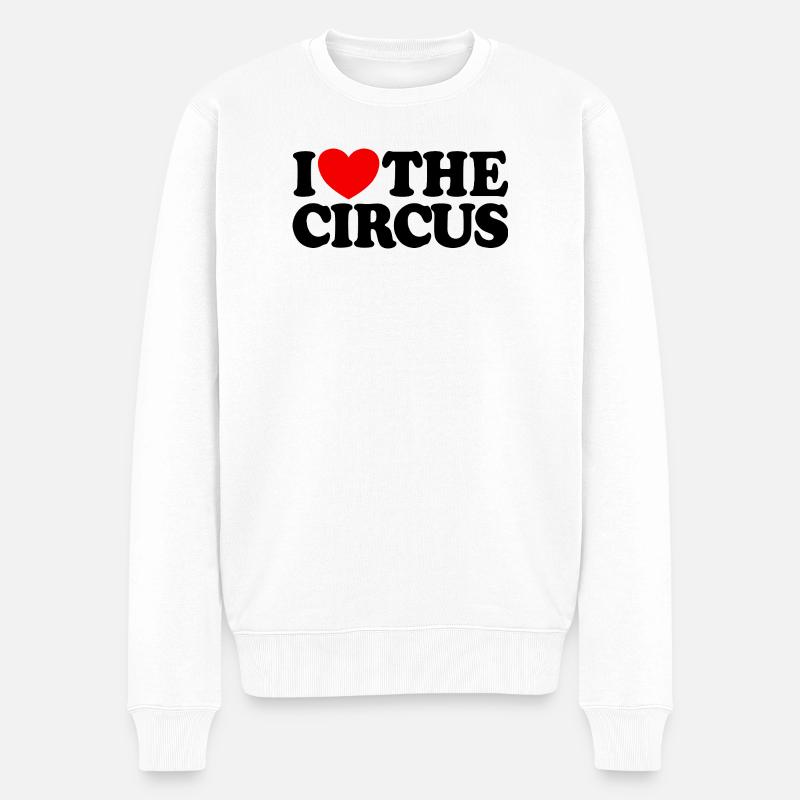 Ich liebe den Zirkus - Männer Premium Bio Pullover - Weiß
