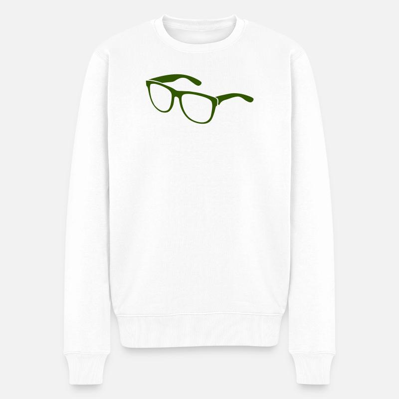 brille - Männer Premium Bio Pullover - Weiß