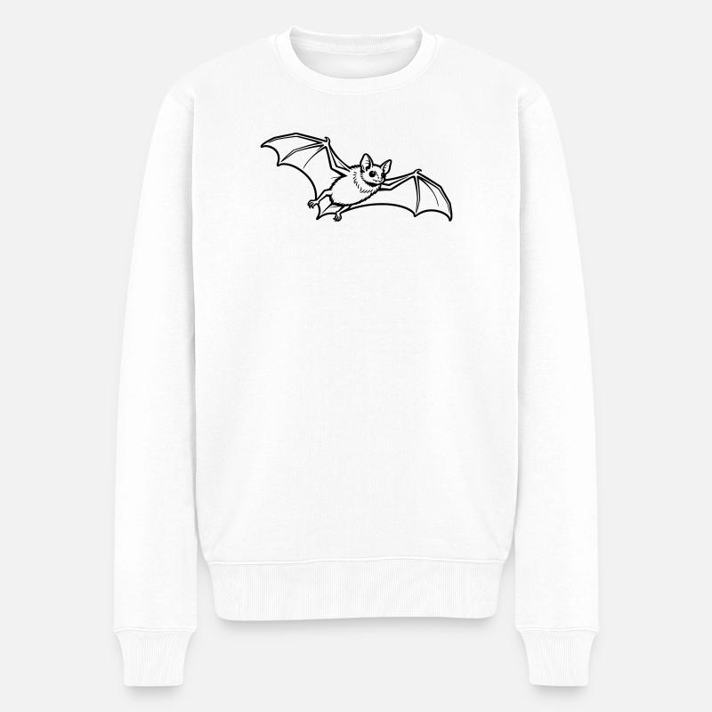 Fledermaus - Männer Premium Bio Pullover - Weiß
