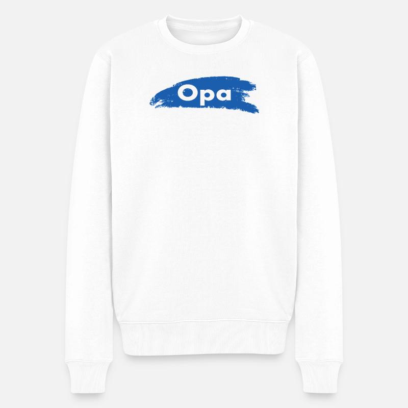 Opa Großvater Geschenk - Männer Premium Bio Pullover - Weiß