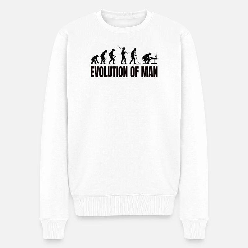 Programmierer Computerfreak Evolution - Männer Premium Bio Pullover - Weiß