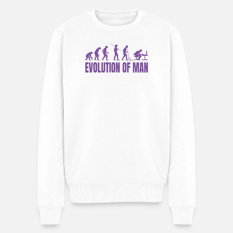 Programmer Computer Freak Evolution Retro - Men's Premium Organic Jumper - white