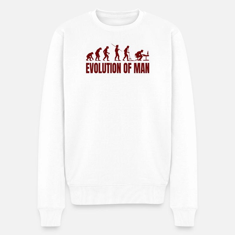 Computer PC Evolution Computer Scientist Programmer - Men's Premium Organic Jumper - white