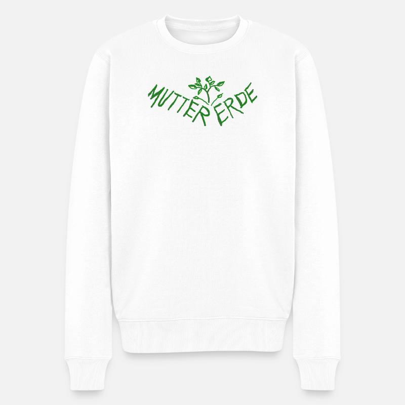 Mutter Erde - Schuetze Mutter Erde - Männer Premium Bio Pullover - Weiß