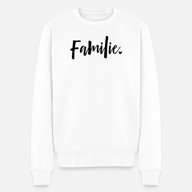 Familie Herz - Männer Premium Bio Pullover - Weiß
