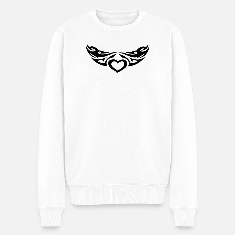 Stammesherz - Männer Premium Bio Pullover - Weiß