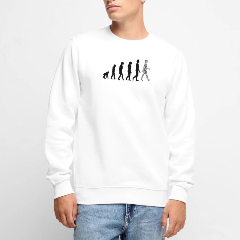 Evolution QR Code - Humor Gesundheits-Pass Männer Premium Bio Pullover