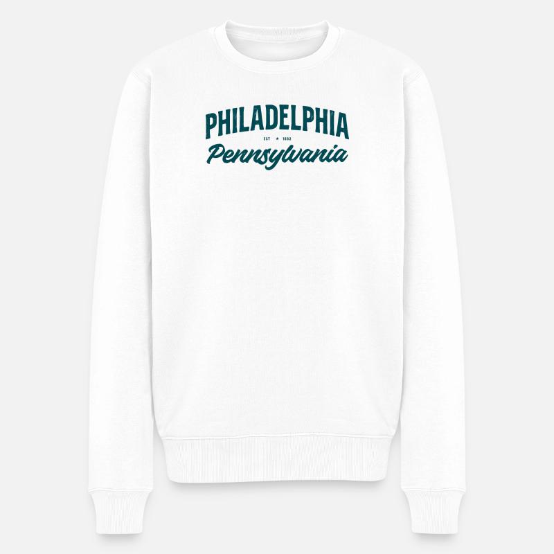 Philadelphia Script Pennsylvanie - Pull Premium bio Homme - blanc