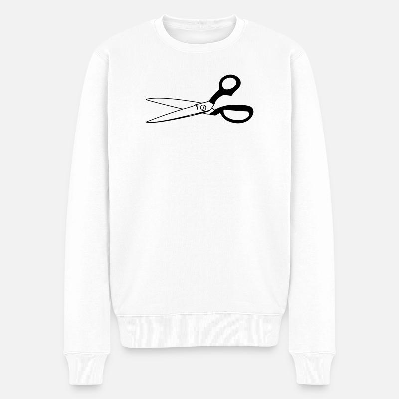 Bastelschere - Männer Premium Bio Pullover - Weiß