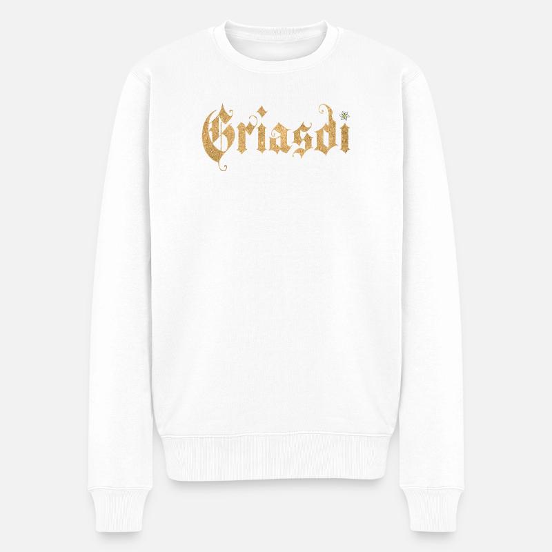 Griasdi Bayern Bayerisch - Männer Premium Bio Pullover - Weiß