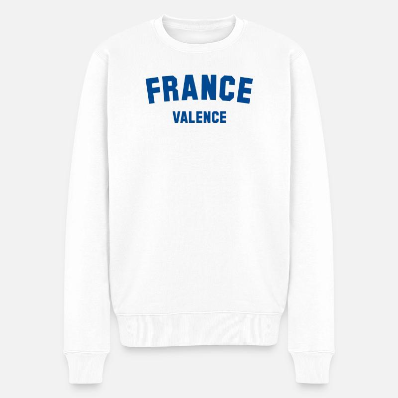 VALENCE France Frankreich - Männer Premium Bio Pullover - Weiß