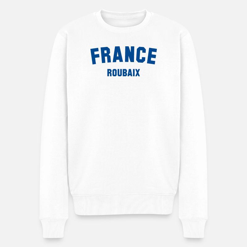 ROUBAIX France Frankreich - Männer Premium Bio Pullover - Weiß