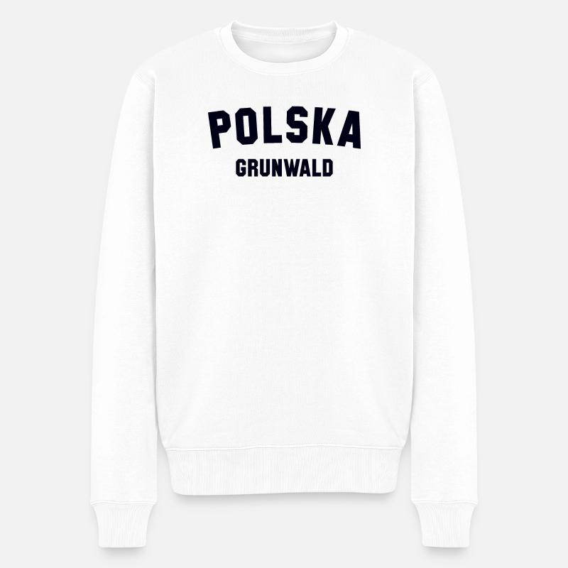 GRUNWALD Polska Polen - Männer Premium Bio Pullover - Weiß