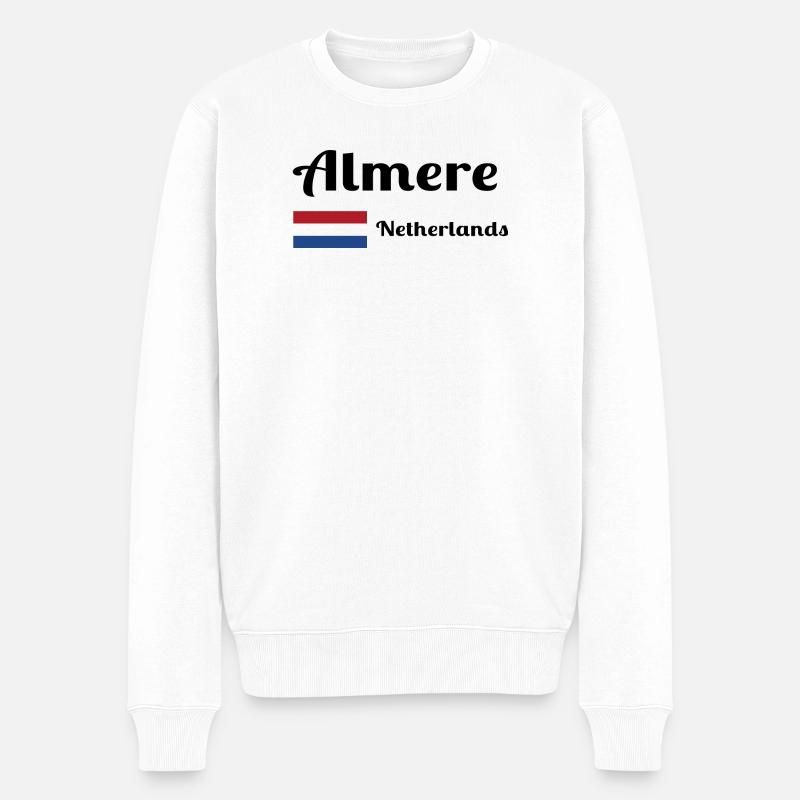 Almere Niederlande - Stilvolle Drucke - Männer Premium Bio Pullover - Weiß