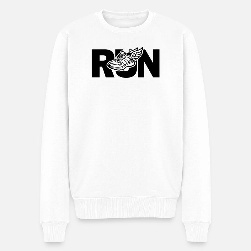 Laufen - Laufen - Männer Premium Bio Pullover - Weiß