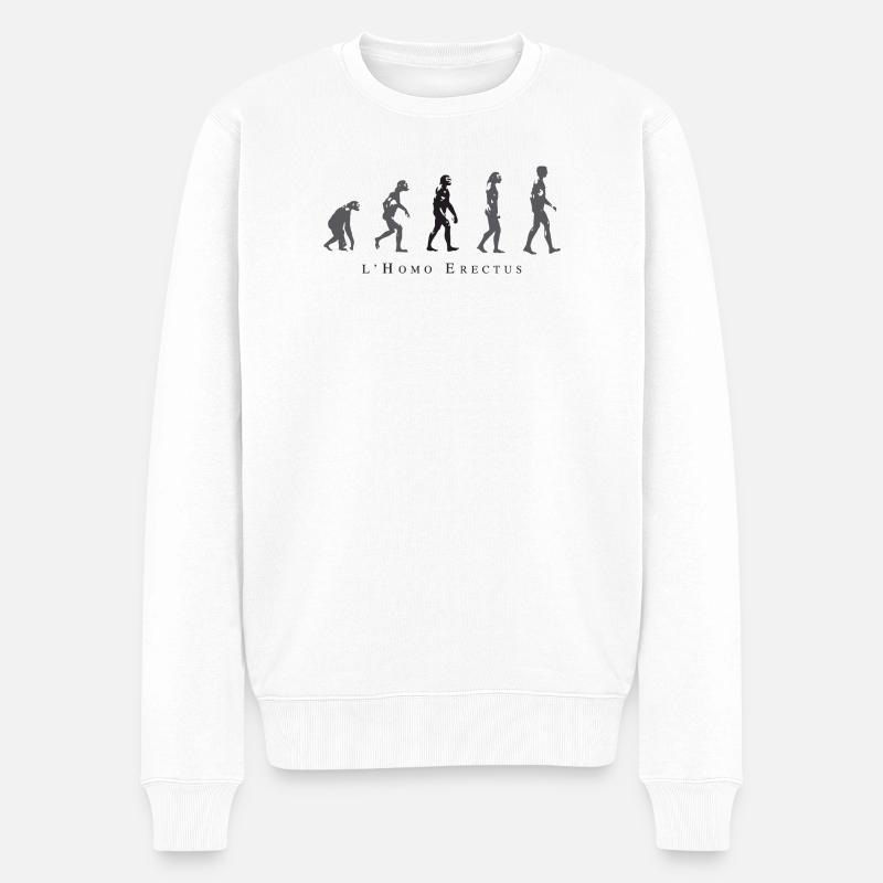 Évolution de la Position Humaine - Pull Premium bio Homme - blanc