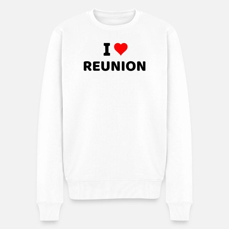 Ich liebe La Réunion - Männer Premium Bio Pullover - Weiß