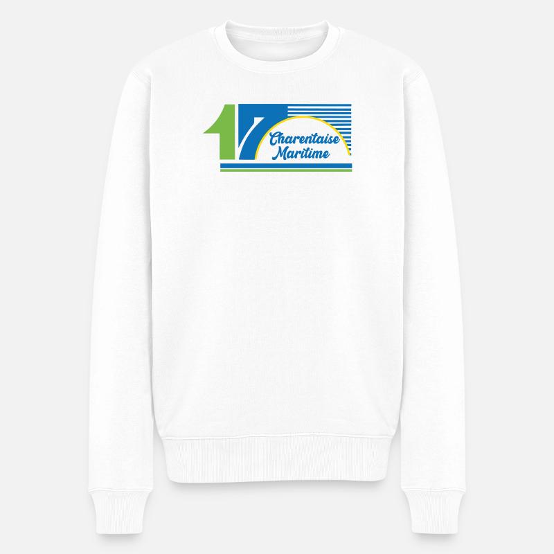 Charentaise Maritime - Männer Premium Bio Pullover - Weiß