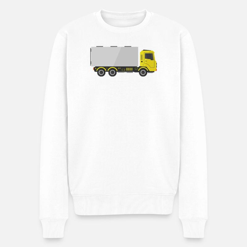 Frachtlieferwagen - Männer Premium Bio Pullover - Weiß