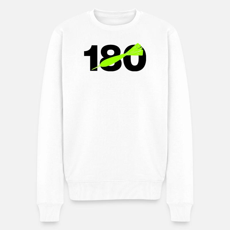 180 Triple 20 Perfektion! ONEHUNDRETEIGHTY, Darts - Männer Premium Bio Pullover - Weiß